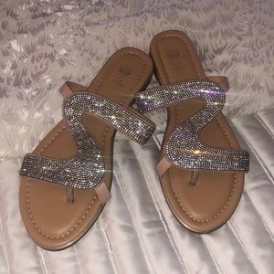 GC shoes sandals crystals thongs 9.5 never worn